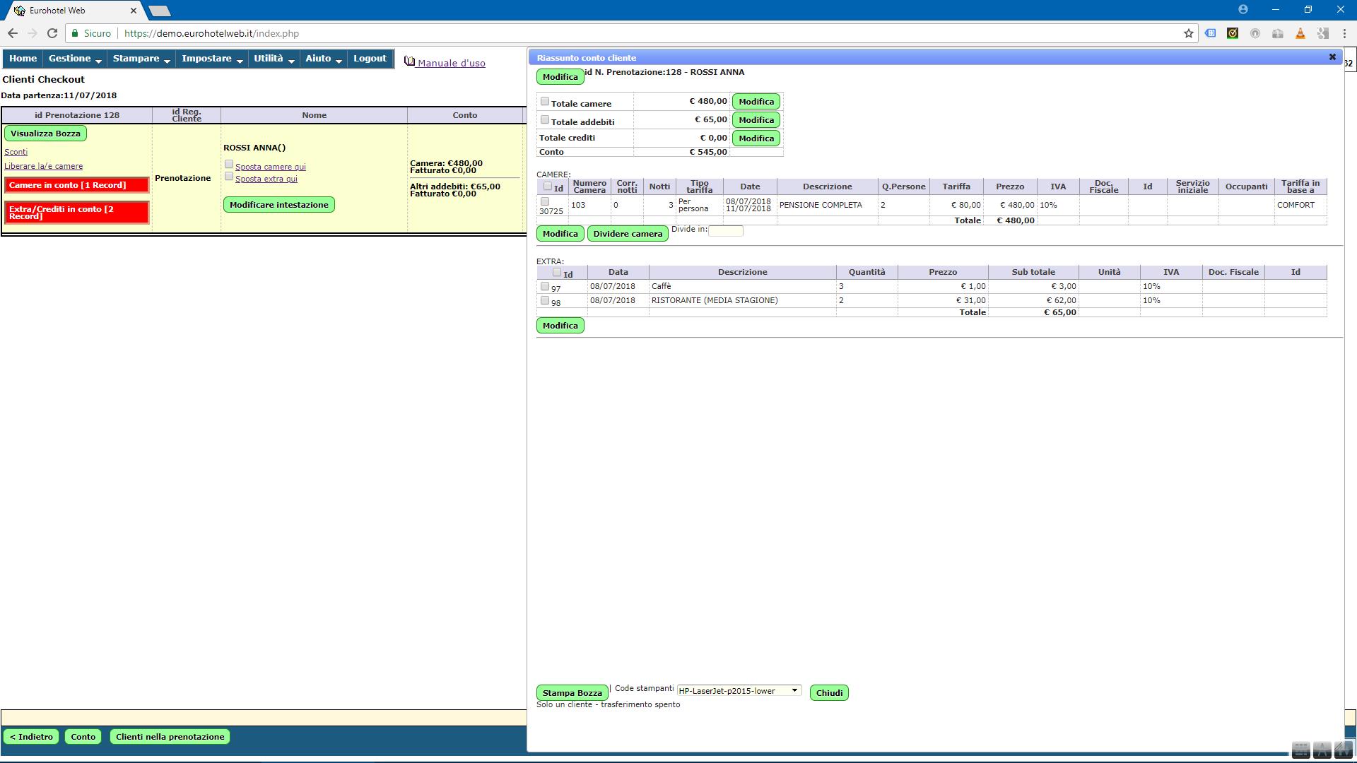 Esempio checkout cliente
